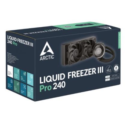 Arctic Liquid Freezer III Pro 240mm Liquid CPU Cooler, P12 Pro PWM Fans & PWM Controlled Pump, Black