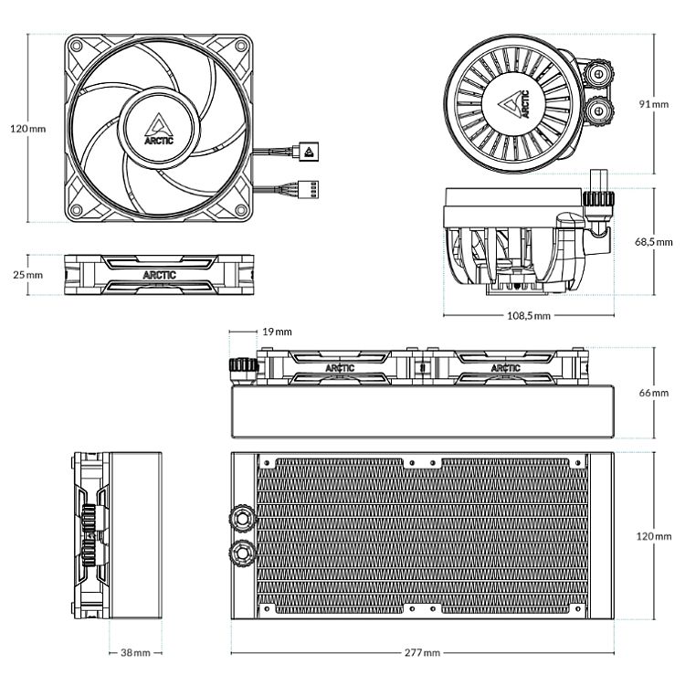 Arctic Liquid Freezer III Pro 240mm Liquid CPU Cooler, P12 Pro PWM Fans & PWM Controlled Pump, Black