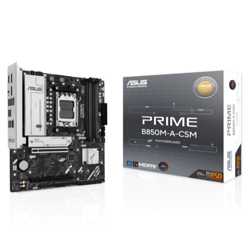 Asus PRIME B850M-A-CSM - Corporate Stable Model, AMD B850, AM5, Micro ATX, 4 DDR5, HDMI, 2 DP, 2.5G LAN, 3x M.2