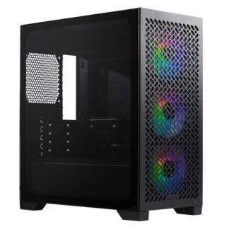 Cooler Master Elite 302 Gaming Case w Glass Side, Micro ATX, 3x ARGB Fans, PSU Shroud, Intake Grill, USB-C, Black
