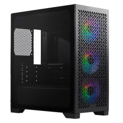 Cooler Master Elite 302 Gaming Case w Glass Side, Micro ATX, 3x ARGB Fans, PSU Shroud, Intake Grill, USB-C, Black