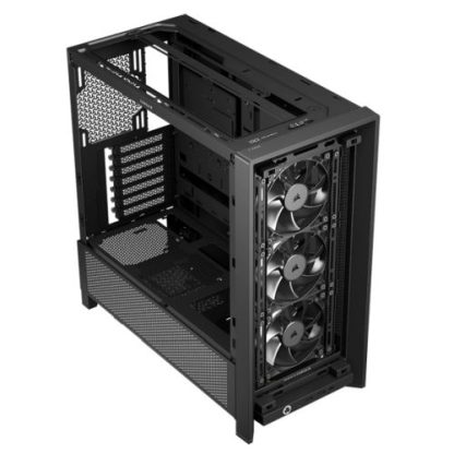 Corsair FRAME 4000D RS Modular Gaming Case w Glass Side, E-ATX, 3x PWM Fans, InfiniRail Fan Mounting, USB-C, Asus BTF Compatible, Black CAA-COR4000DFRAMERS