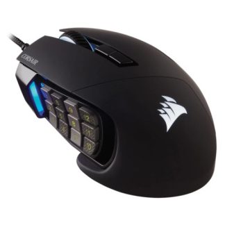 Corsair Scimitar RGB Elite Optical MOBA MMO Gaming Mouse, 18000 DPI, 17 Programmable Buttons, Key Slider Control System, Black