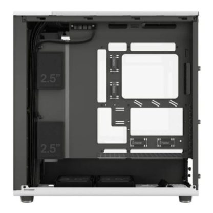 Fractal Design North XL RC Chalk White (TG Clear) Case w/ Clear Glass Window, ATX, 3 PWM Fans, USB-C, Oak Front, Reverse Connector/Asus BTF Compatible