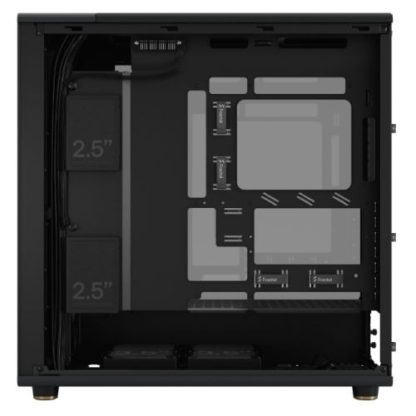 Fractal Design North XL RC Charcoal Black TG Dark Case w Dark Glass Window, ATX, 3 PWM Fans, USB-C, Walnut Front, Reverse Connector Asus BTF Compatible CAA-FRNORXLRCDTG