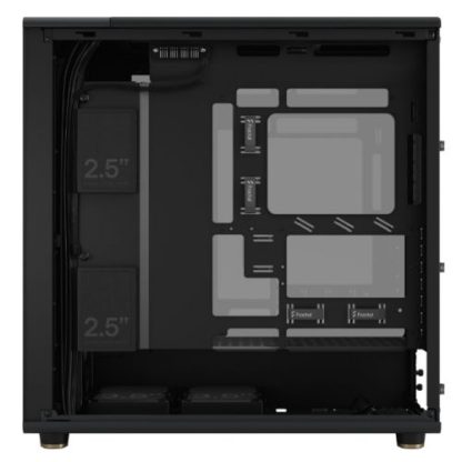 Fractal Design North XL RC Charcoal Black TG Dark Case w Dark Glass Window, ATX, 3 PWM Fans, USB-C, Walnut Front, Reverse Connector Asus BTF Compatible CAA-FRNORXLRCDTG