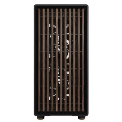 Fractal Design North XL RC Charcoal Black TG Dark Case w Dark Glass Window, ATX, 3 PWM Fans, USB-C, Walnut Front, Reverse Connector Asus BTF Compatible CAA-FRNORXLRCDTG