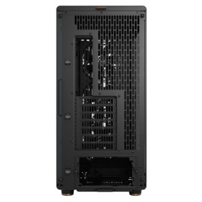 Fractal Design North XL RC Charcoal Black TG Dark Case w Dark Glass Window, ATX, 3 PWM Fans, USB-C, Walnut Front, Reverse Connector Asus BTF Compatible CAA-FRNORXLRCDTG