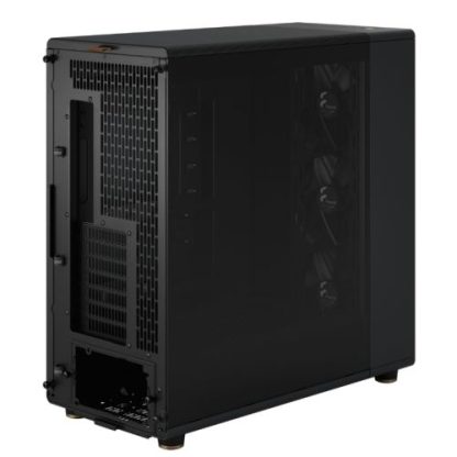 Fractal Design North XL RC Charcoal Black TG Dark Case w Dark Glass Window, ATX, 3 PWM Fans, USB-C, Walnut Front, Reverse Connector Asus BTF Compatible CAA-FRNORXLRCDTG