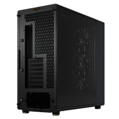 Fractal Design North XL RC Charcoal Black TG Dark Case w Dark Glass Window, ATX, 3 PWM Fans, USB-C, Walnut Front, Reverse Connector Asus BTF Compatible CAA-FRNORXLRCDTG