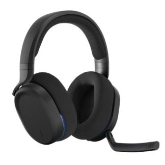 Fractal Design Scape (Dark) Gaming Headset, Wireless-Btooth-USB, Custom-Tuned Drivers, EQ Presets, 40 Hours Battery, Charging Stand, Ambient Lighting