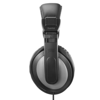Hama (Shell II) Headphones, 3.5mm Jack (6.35mm Adapter), 40mm Drivers, 2m Cable, Padded Headband, Black/Dark Grey