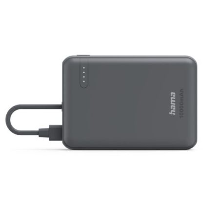 Hama Travel 10000mAh Fast Charge Powerbank, 2x USB-C, LED Capacity Indicator, Grey