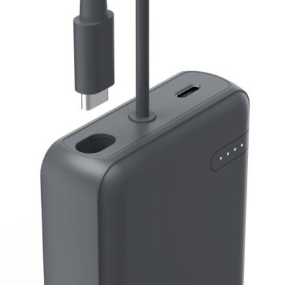 Hama Travel 10000mAh Fast Charge Powerbank, 2x USB-C, LED Capacity Indicator, Grey