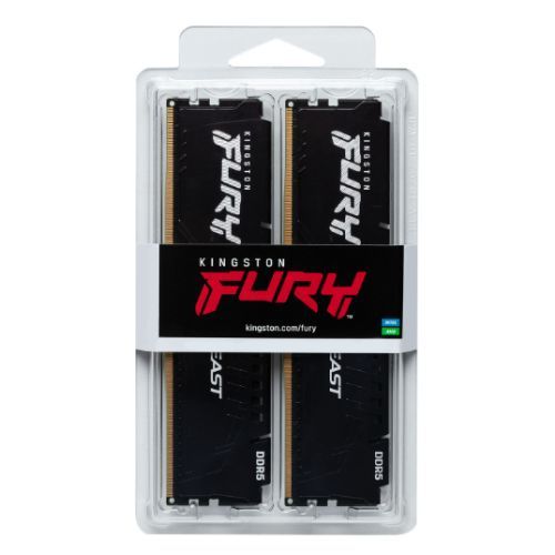 Kingston Fury Beast 64GB Kit (2 x 32GB), DDR5, 6000MHz, CL36, 1.35V, ECC, PMIC, AMD EXPO & Intel XMP 3.0, Black, DIMM Memory