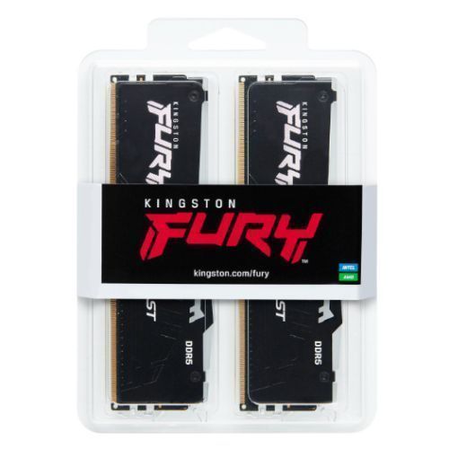 Kingston Fury Beast RGB 64GB Kit (2 x 32GB), DDR5, 6000MHz, CL36, 1.35V, ECC, PMIC, AMD EXPO & Intel XMP 3.0, Black, DIMM Memory
