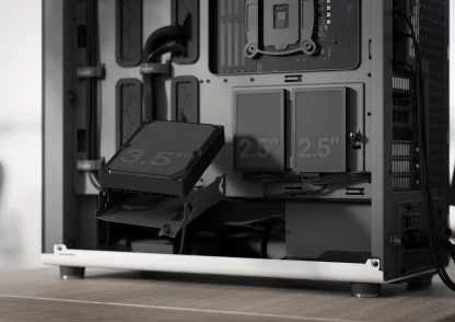 Fractal Design North XL RC Charcoal Black TG Dark Case w Dark Glass Window, ATX, 3 PWM Fans, USB-C, Walnut Front, Reverse Connector Asus BTF Compatible CAA-FRNORXLRCDTG