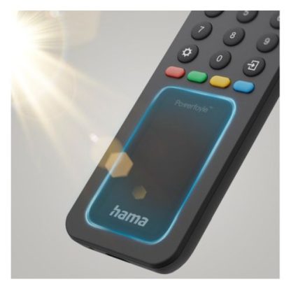 Hama Solar Powered Universal IR Remote Control for Over 1,000 Devices, Control 8 Devices, App Buttons, 10m Range