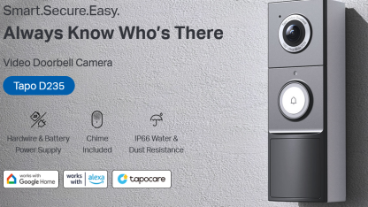 TP-LINK (TAPO D235) Smart Battery/Wired 2K 5MP Video Doorbell Camera w/ Chime, 7-Month Battery, Night Vision, Ultra-Wide FOV, AI Detection & Notification, Anti-theft