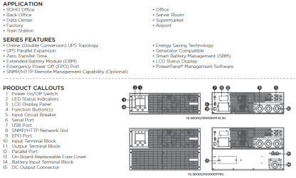 CyberPower Online XL Smart App 6000VA Double Conversion 3U Rack/Tower UPS, 5400W, LCD Display, 1x Hardwire Terminal Block, Ext. Battery Module