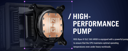 Asus ROG Ryuo IV SLC 360 ARGB Liquid CPU Cooler, Movable 6.67" Curved AMOLED Display, Shortened Tubing, Daisy-Chained ARGB Fans