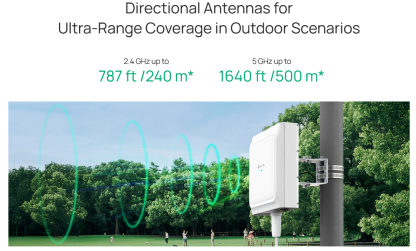 TP-LINK (EAP650 D120-OUTDOOR) Omada AX3000 Indoor/Outdoor Wi-Fi 6 Access Point, Directional Ultra-Range Coverage, PoE, Mesh Technology