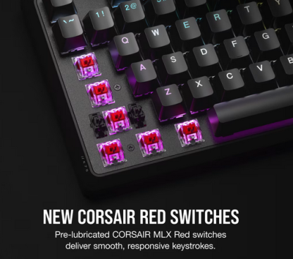 Corsair K70 CORE RGB Mechanical Gaming Keyboard, USB, Red Linear Switches, Sound Dampening, Rotary Dial, Aluminium Top Plate, Black