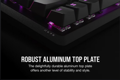 Corsair K70 CORE RGB Mechanical Gaming Keyboard, USB, Red Linear Switches, Sound Dampening, Rotary Dial, Aluminium Top Plate, Black