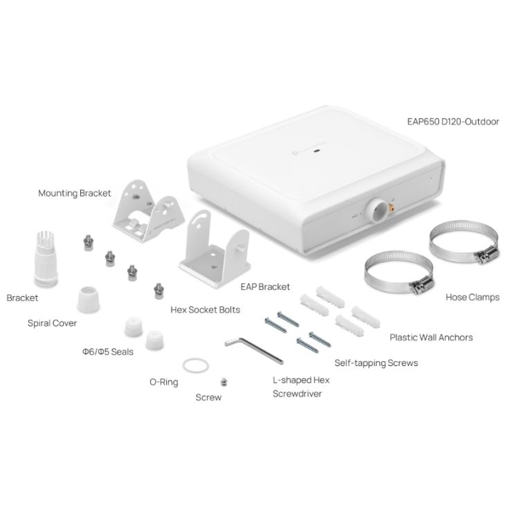 TP-LINK (EAP650 D120-OUTDOOR) Omada AX3000 Indoor/Outdoor Wi-Fi 6 Access Point, Directional Ultra-Range Coverage, PoE, Mesh Technology