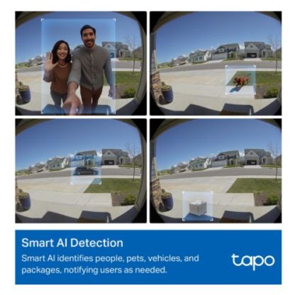 TP-LINK (TAPO D235) Smart Battery/Wired 2K 5MP Video Doorbell Camera w/ Chime, 7-Month Battery, Night Vision, Ultra-Wide FOV, AI Detection & Notification, Anti-theft