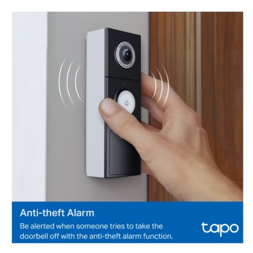 TP-LINK (TAPO D235) Smart Battery/Wired 2K 5MP Video Doorbell Camera w/ Chime, 7-Month Battery, Night Vision, Ultra-Wide FOV, AI Detection & Notification, Anti-theft