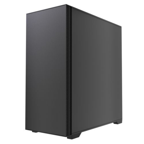 Vida Stealth Silent ATX Case, Matte Finish, Internal Sound Dampening, 1x PWM Fan, Dual 360mm Radiator Support, USB-C, Black