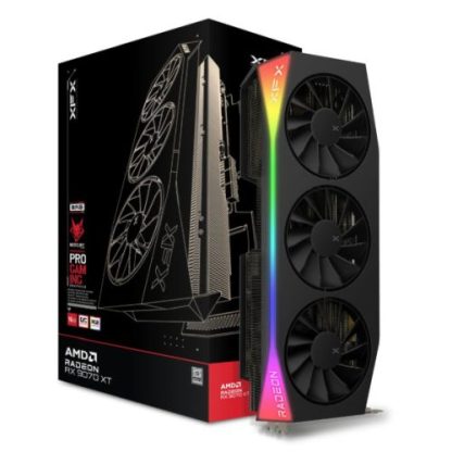 XFX Mercury RX9070 XT OC Gaming Edition with RGB, PCIe5, 16GB DDR6, HDMI, 3 DP, 3100MHz Clock, Overclocked
