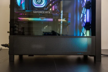 Corsair FRAME 4000D RS Modular Gaming Case w Glass Side, E-ATX, 3x PWM Fans, InfiniRail Fan Mounting, USB-C, Asus BTF Compatible, Black CAA-COR4000DFRAMERS