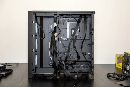 Corsair FRAME 4000D RS Modular Gaming Case w Glass Side, E-ATX, 3x PWM Fans, InfiniRail Fan Mounting, USB-C, Asus BTF Compatible, Black CAA-COR4000DFRAMERS