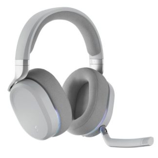 Fractal Design Scape (Light) Gaming Headset, Wireless/Btooth/USB, Custom-Tuned Drivers, EQ Presets, 40 Hours Battery, Charging Stand, Ambient Lighting