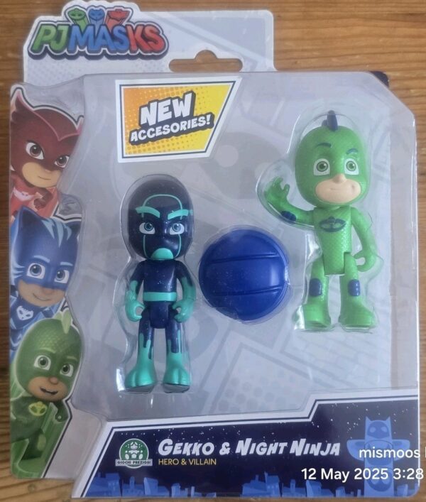 PJ Masks 2-Pack Figure Set Gekko & Night Ninja Hero Villain
