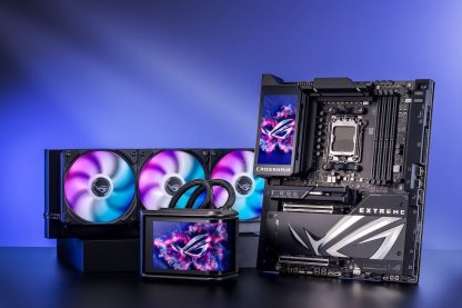Asus ROG Ryuo IV SLC 360 ARGB Liquid CPU Cooler, Movable 6.67" Curved AMOLED Display, Shortened Tubing, Daisy-Chained ARGB Fans