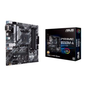 Asus PRIME B550M-A/CSM – Corporate Stable Model, AMD B550, AM4, Micro ATX, 4 DDR4, VGA, DVI, HDMI, PCIe4, 2x M.2