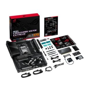 Asus ROG CROSSHAIR X870E EXTREME, AMD X870E, AM5, EATX, 4 DDR5, HDMI, 2 USB4, Wi-Fi 7, 10G & 5G LAN, 5″ Colour LCD, 5x M.2