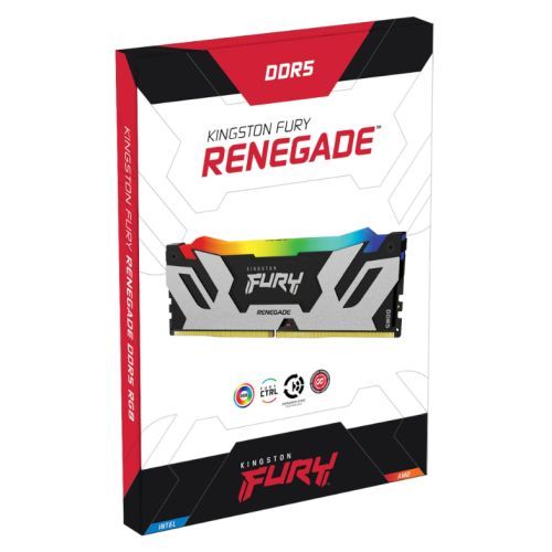 Kingston Fury Renegade RGB 32GB, DDR5, 6400MHz, CL32, 1.4V, ECC, XMP 3.0, PMIC, DIMM Memory, Black/Silver
