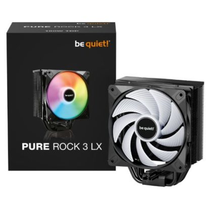 Be Quiet! BK040 Pure Rock 3 LX ARGB Heatsink & Fan, Intel & AMD Sockets, Light Wings LX ARGB Fan, 4 High-Performance Heatpipes, 190W TDP