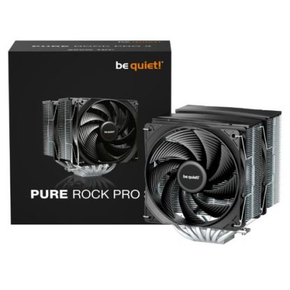 Be Quiet! BK041 Pure Rock Pro 3 Silver Heatsink & Fan, Intel & AMD Sockets, 2x Pure Wings 3 Fans, 6 High-Performance Heatpipes, 250W TDP