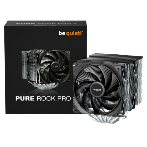 Be Quiet! BK041 Pure Rock Pro 3 Silver Heatsink & Fan, Intel & AMD Sockets, 2x Pure Wings 3 Fans, 6 High-Performance Heatpipes, 250W TDP