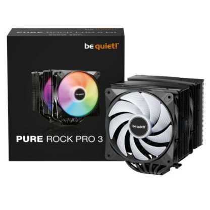 Be Quiet! BK043 Pure Rock Pro 3 LX Black ARGB Heatsink & Fan, Intel & AMD Sockets, 2x Light Wings LX ARGB Fans, 6 High-Performance Heatpipes, 250W TDP