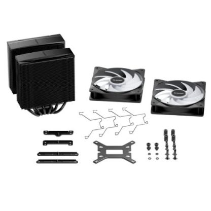 Be Quiet! BK043 Pure Rock Pro 3 LX Black ARGB Heatsink & Fan, Intel & AMD Sockets, 2x Light Wings LX ARGB Fans, 6 High-Performance Heatpipes, 250W TDP