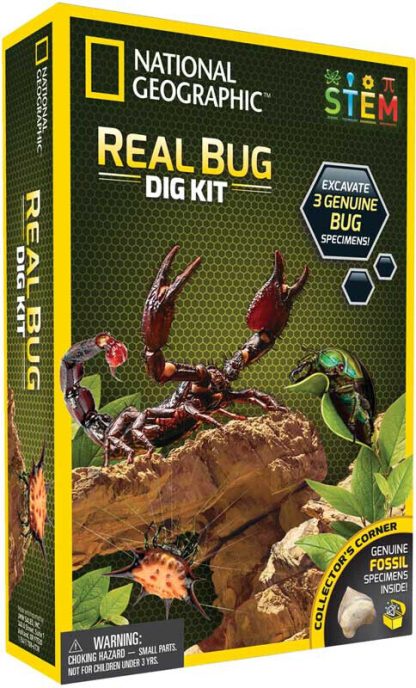 National Geographic Bug Dig Science Kit with 3 Preserved Bugs