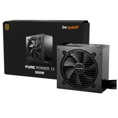 Be Quiet! 550W Pure Power 12 PSU, Fully Wired, Rifle Bearing Fan, 80+ Gold, ATX 3.1, PCIe 5.1