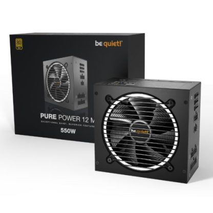 Be Quiet! 550W Pure Power 12 M PSU, Fully Modular, Rifle Bearing Fan, 80+ Gold, ATX 3.0, PCIe 5.0, Dual Rail