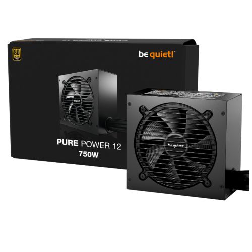 Be Quiet! 750W Pure Power 12 PSU, Fully Wired, Rifle Bearing Fan, 80+ Gold, ATX 3.1, PCIe 5.1